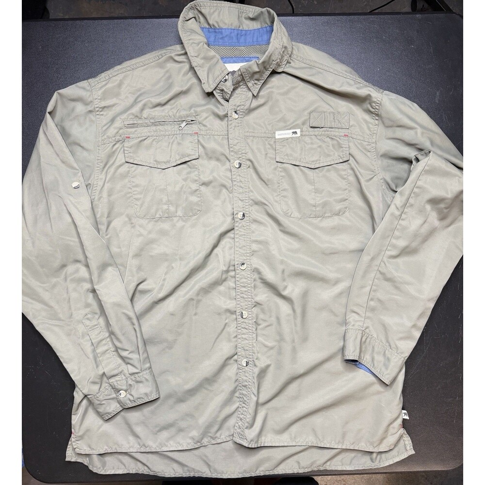 Dakota Grizzly Shirt Mens XXL Long Sleeve Nylon Outdoor Fishing Vented Pockets